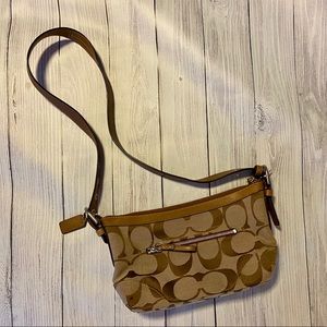 Coach F13080 Khaki Brown Signature C Crossbody
